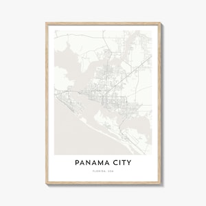 Map of Panama City Florida Print, Panama City Map Gift, Panama City Poster, City Map Artwork for Home & Office,