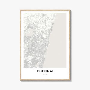 Chennai Map Print: India City Map Artwork