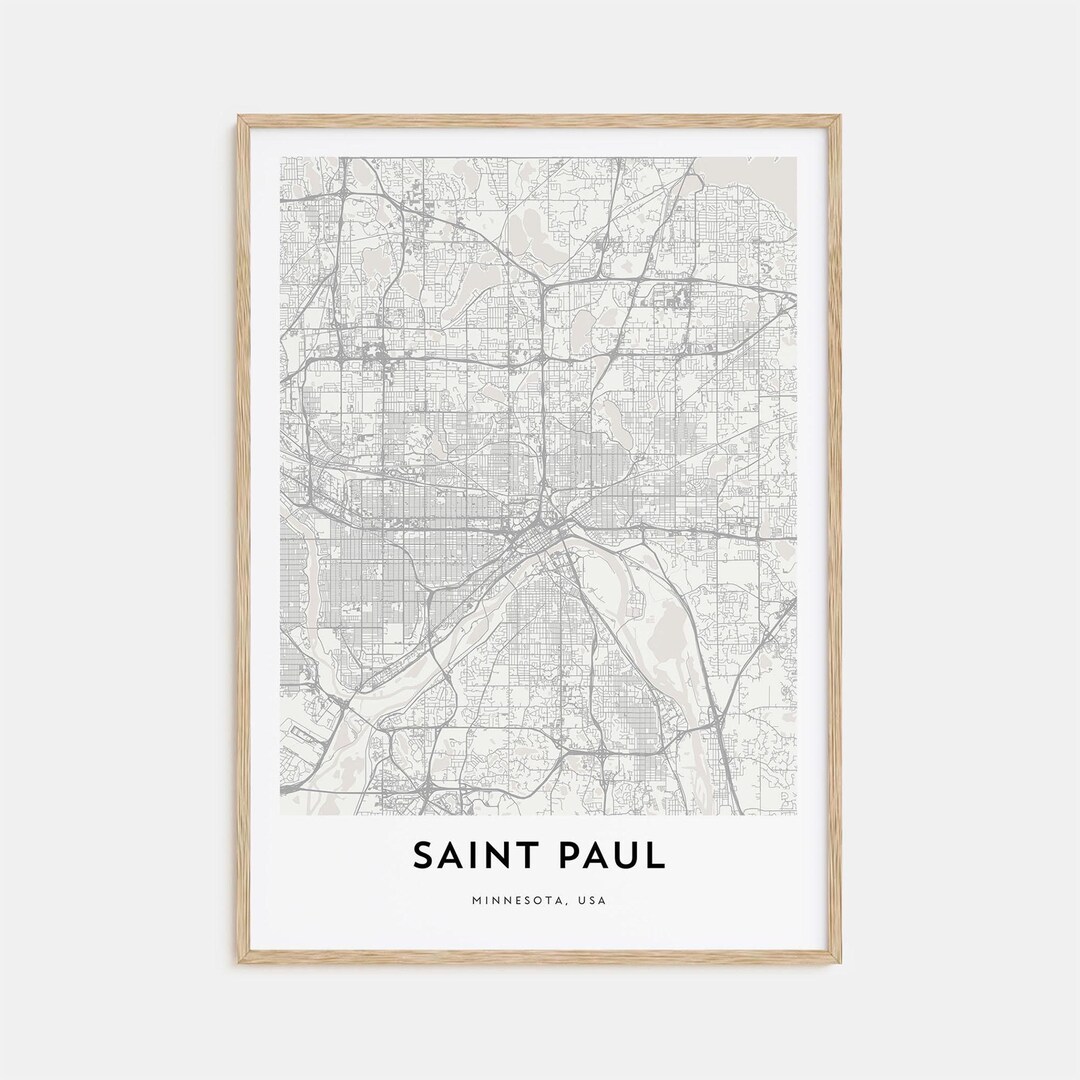 Map of Saint Paul Minnesota Print, Saint Paul Map Gift, Saint Paul Poster, City Map Artwork for ...