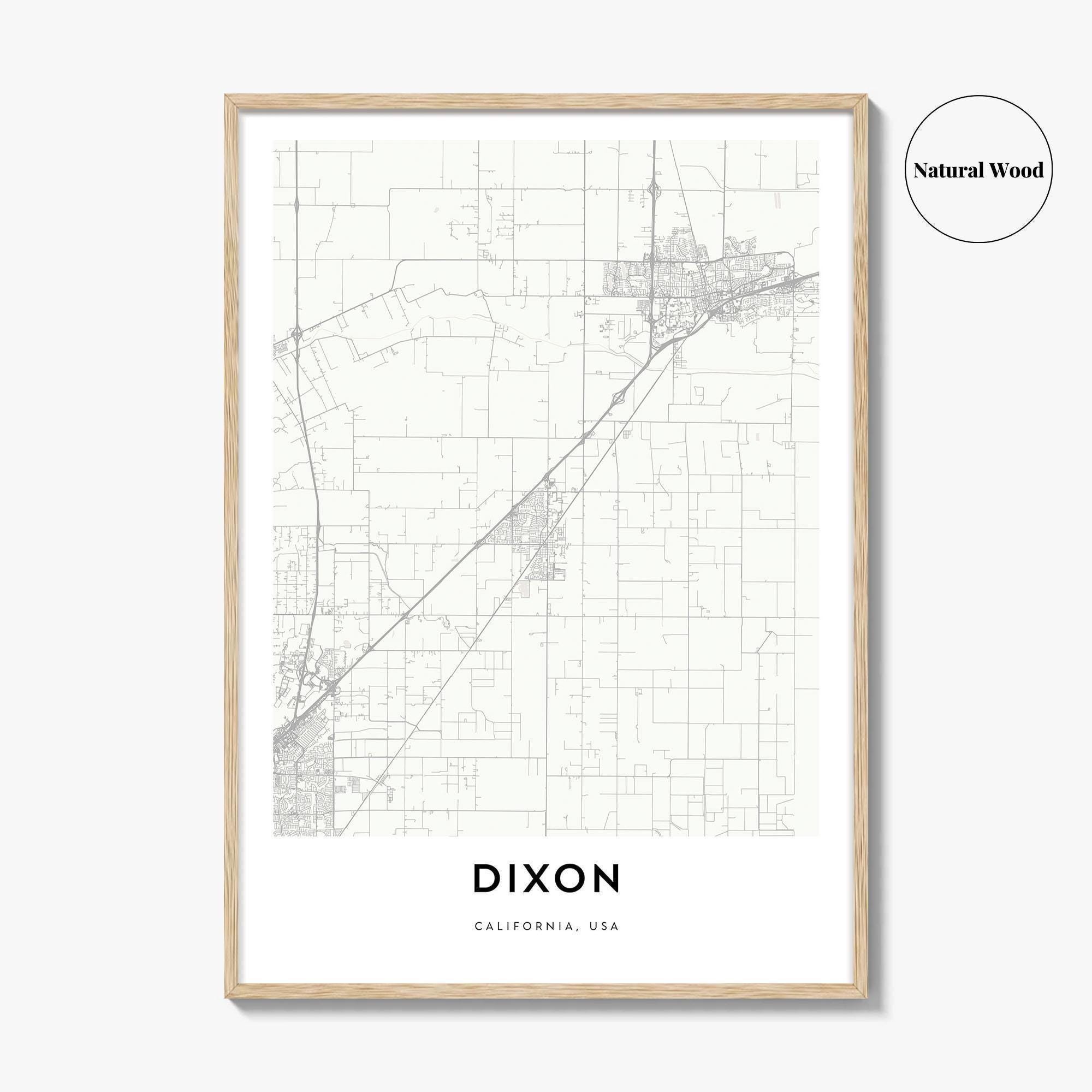 Dixon Map Poster Print, Solano County Wall Art, California Decor, USA City  Street Artwork - Etsy