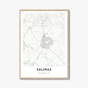 Map of Salinas Print, Salinas Map Gift, Salinas Poster, City Map Artwork for Home & Office, California