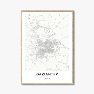 Map of Gaziantep Print, Gaziantep Map Gift, Gaziantep Poster, City Map Artwork for Home & Office, Turkey
