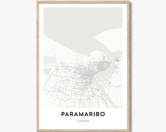 Paramaribo Map Print: Suriname City Map Art