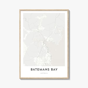 Stampa mappa di Batemans Bay, regalo mappa di Batemans Bay, poster di Batemans Bay, opera d'arte mappa della città per casa e ufficio, Australia