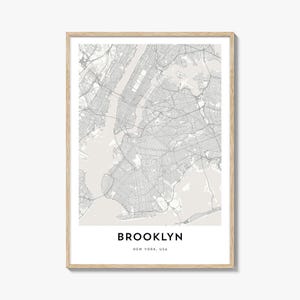 Stadtplan Brooklyn Print, Brooklyn Karte Geschenk, Brooklyn Poster, Stadt Karte Kunstwerk für Zuhause & Büro, New York
