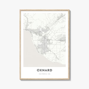 Map of Oxnard Print, Oxnard Map Gift, Oxnard Poster, City Map Artwork for Home & Office, California
