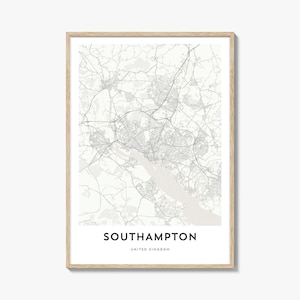 Map of Southampton United Kingdom Print, Southampton Map Gift, Southampton Poster, City Map Artwork for Home & Office,