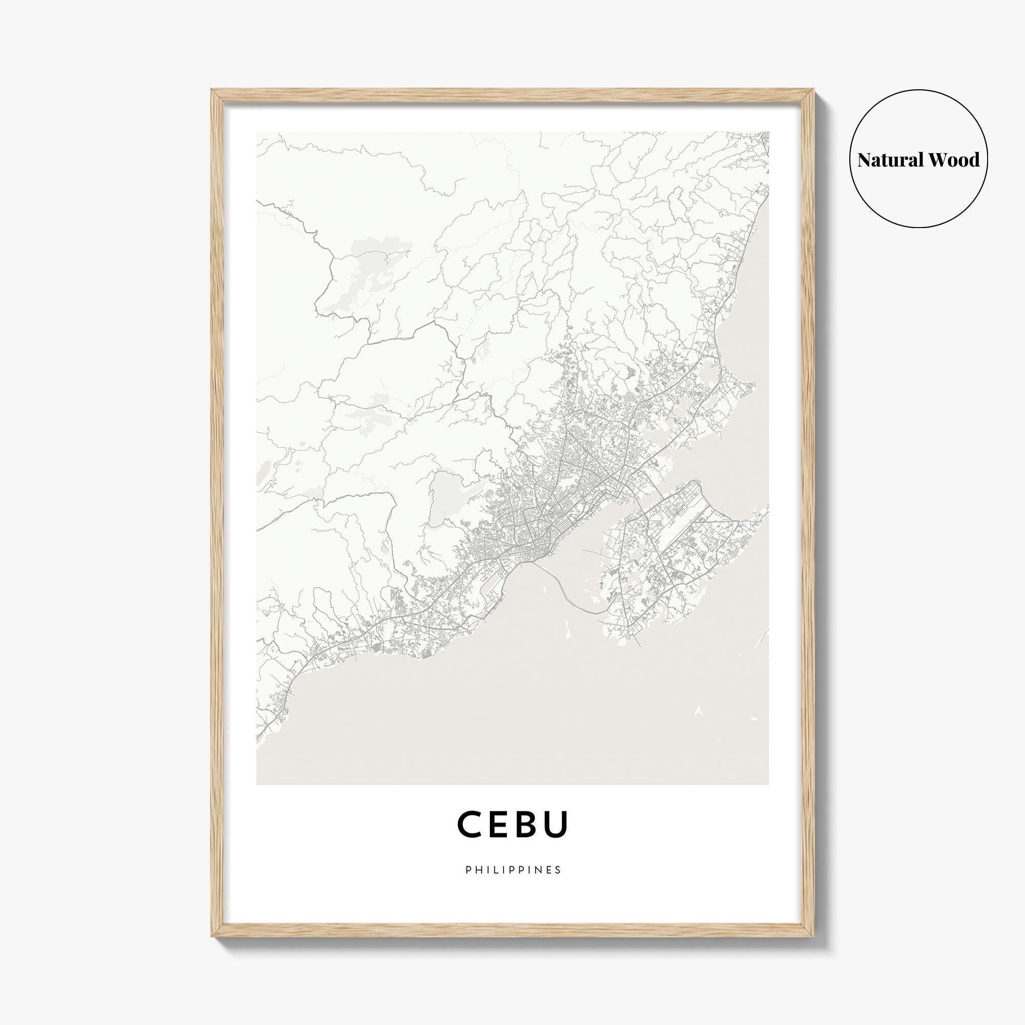 Cebu Map Print: Philippines City Map Artwork - Etsy Australia