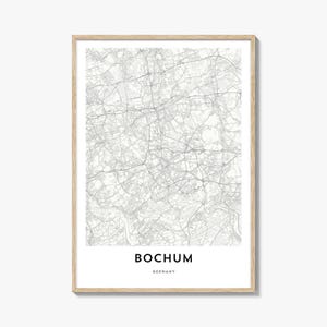 Map of Bochum Print, Bochum Map Gift, Bochum Poster, City Map Artwork for Home & Office, Germany