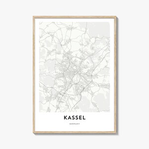 Mapa de Kassel Impressão, Mapa de Kassel Presente, Pôster de Kassel, Arte de Mapa da Cidade para Casa e Escritório, Alemanha