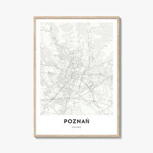 Mapa de Poznan Impressão, Mapa de Poznan Presente, Pôster de Poznan, Arte de Mapa da Cidade para Casa e Escritório, Polônia
