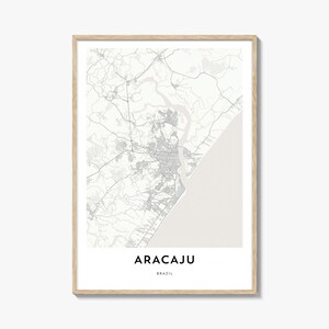 Impresión del mapa de Aracaju, regalo del mapa de Aracaju, póster de Aracaju, obra de arte del mapa de la ciudad para el hogar y la oficina, Brasil