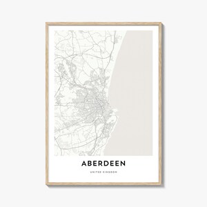 Map of Aberdeen Print, Aberdeen Map Gift, Aberdeen Poster, City Map Artwork for Home , United Kingdom