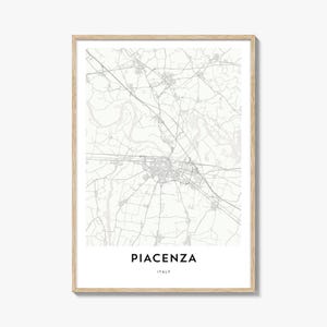 Piacenza Map Poster Print, Emilia-Romagna Wall Art, Italy Decor, Italian City Street Artwork