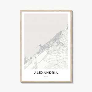 Map of Alexandria Egypt Print, Alexandria Map Gift, Alexandria Poster, City Map Artwork for Home & Office,