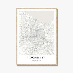 Map of Rochester New York Print, Rochester Map Gift, Rochester Poster, City Map Artwork for Home & Office,