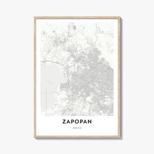 Map of Zapopan Print, Zapopan Map Gift, Zapopan Poster, City Map Artwork for Home & Office, Mexico