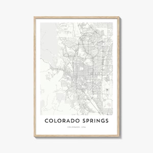 Map of Colorado Springs Print, Colorado Springs Map Gift, Colorado Springs Poster, City Map Artwork for Home & Office, Colorado