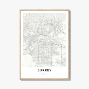 Surrey Canada Map Print: Minimalist City Art