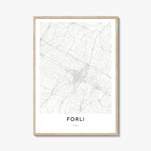 Forlì Map Poster Print, Emilia-Romagna Wall Art, Italy Decor, City Street Artwork