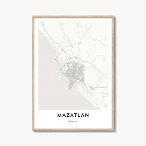 Mazatlan Map Print: Mexico City Map Artwork