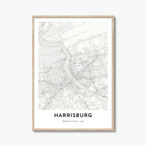 Kaartprint Harrisburg: kunstwerk stadskaart Pennsylvania