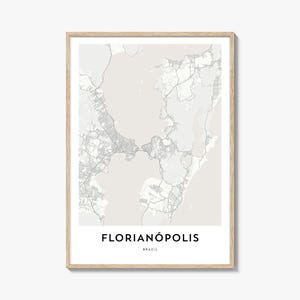Florianopolis Map Poster Print, Ilha da Magia Wall Art, Santa Catarina Decor, Brazil City