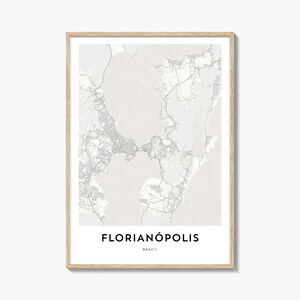 Impresión del mapa de Florianópolis, regalo del mapa de Florianópolis, póster de Florianópolis, obra de arte del mapa de la ciudad para el hogar y la oficina, Brasil