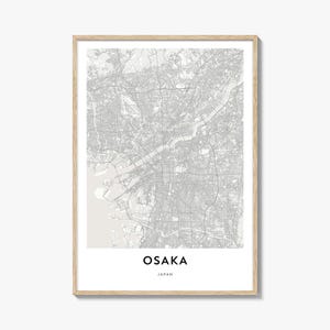 Map of Osaka Print, Osaka Map Gift, Osaka Poster, City Map Artwork for Home & Office, Japan