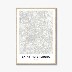 Map of Saint Petersburg Print, Saint Petersburg Map Gift, Saint Petersburg Poster, City Map Artwork for Home & Office, Russia