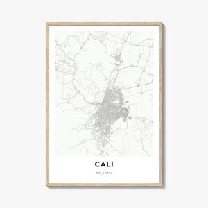 Karte von Cali Print, Cali Karte Geschenk, Cali Poster, Stadt Karte Kunstwerk für Zuhause & für Büro, Kolumbien
