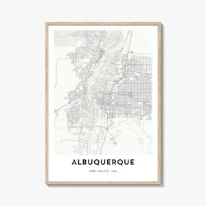 Map of Albuquerque Print, Albuquerque Map Gift, Albuquerque Poster, City Map Artwork for Home & Office, New Mexico