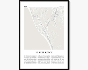 Stadtplan von St. Pete Beach, Zeitungsposter, Wanddekoration für Städtereisen