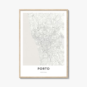 Map of Porto Print, Porto Map Gift, Porto Poster, City Map Artwork for Home & Office, Portugal