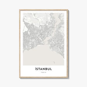 Karte von Istanbul Print, Istanbul Karte Geschenk, Istanbul Poster, Stadt Karte Kunstwerk für Zuhause & für das Büro, Türkei