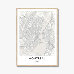 Montreal Map Poster Print, Quebec Wall Art, Canada Decor, City Street Artwork