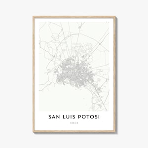 Map of San Luis Potosi Print, San Luis Potosi Map Gift, San Luis Potosi Poster, City Map Artwork for Home & Office, Mexico