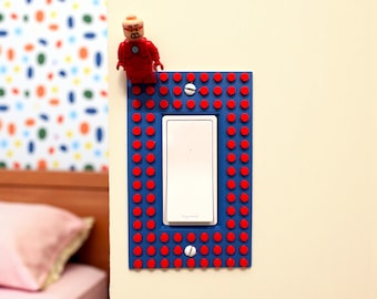 Lego Compatible Rocker Light Switch Cover – Customizable & Buildable Wall Plate | ANY COLORS