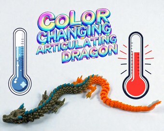 Color-Changing Articulated Dragon – Heat Reactive! Custom Body & Spike Colors