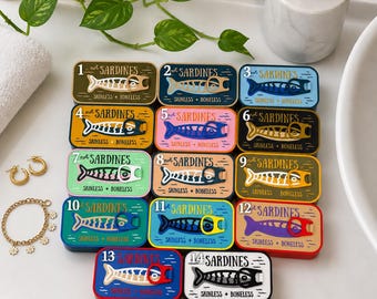 Sardine Tin Jewelry Organizer – 3D Printed Catch-All with Fish Jewelry Holders
