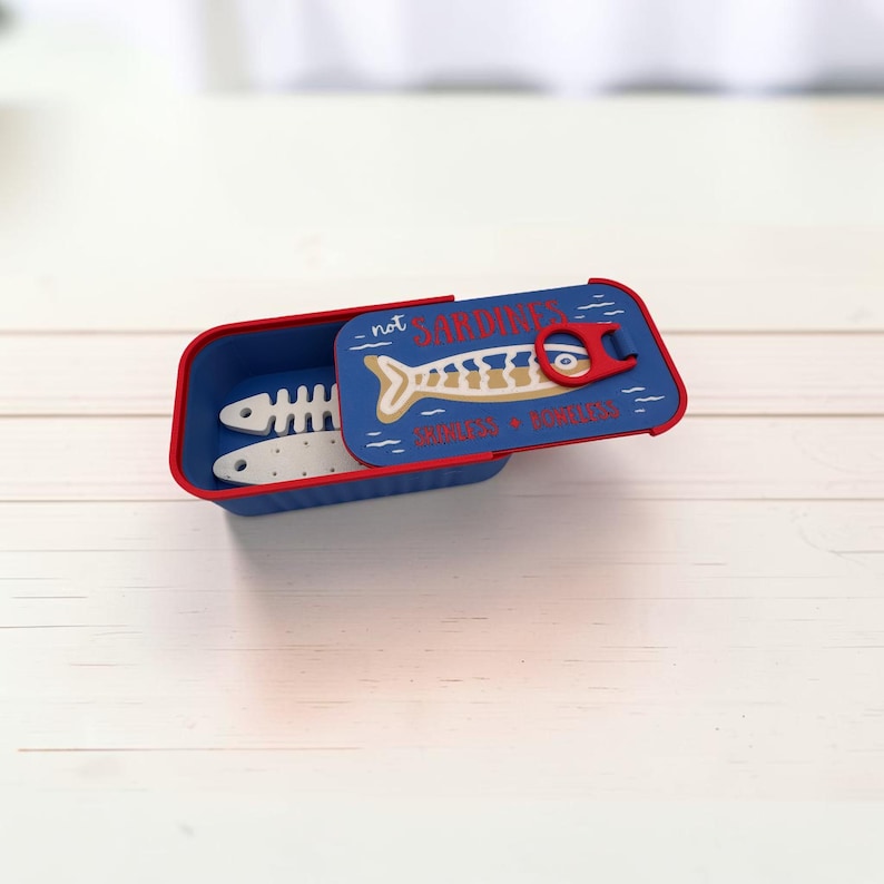 Sardine Tin Jewelry Organizer – 3D Printed Catch-All with Fish Jewelry Holders 13