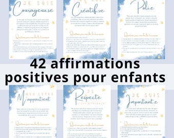 42 Cartes affirmations positives confiance en soi estime de soi enfant