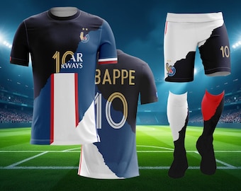 France Football Youth Jersey, Soccer Fans Training Jersey, Personalized Soccer Unisex Kids Uniform, High-Quality Sportswear for Soccer Fans