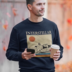 Interstellar Retro Movie Crewneck, Vintage Sci-Fi Movie Tee  Astronaut Graphic Crewneck , Space Adventure Aesthetic - Classic Film Inspired