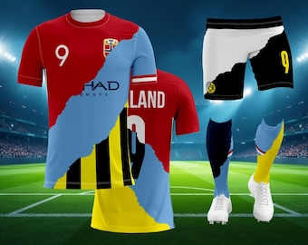 Norway Haaland #10 Soccer Kids Jersey, Football Fans Training Jersey, Personalized Soccer Jersey & Shorts with Socks for Boys, Girls Sizes
