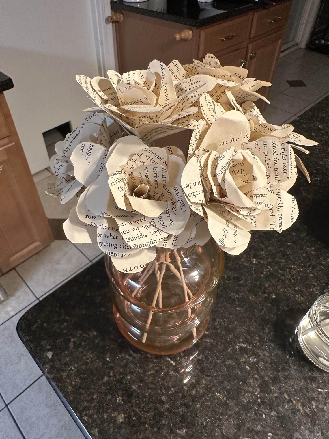 Handmade Paper Flowers, Book Page Flowers, Paper Roses Bouquet, Custom ...