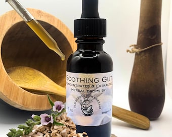 Soothing Gut | 100% Organic | Marshmallow Root, Slippery Elm, Licorice & Shatavari | Handmade Herbal Drops