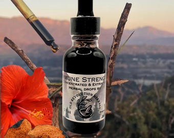 Immune Strength w/Chaga | 100% Organic | Elderberry, Echinacea, Hibiscus & More | Handmade Herbal Wellness Drops