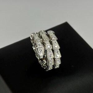 14k Gold Snake Shaped Moissanite Ring, Moissanite Jewelry, Viper Design Jewelry, Gift for Her, A Gift for the One You Love, Gift Valentine