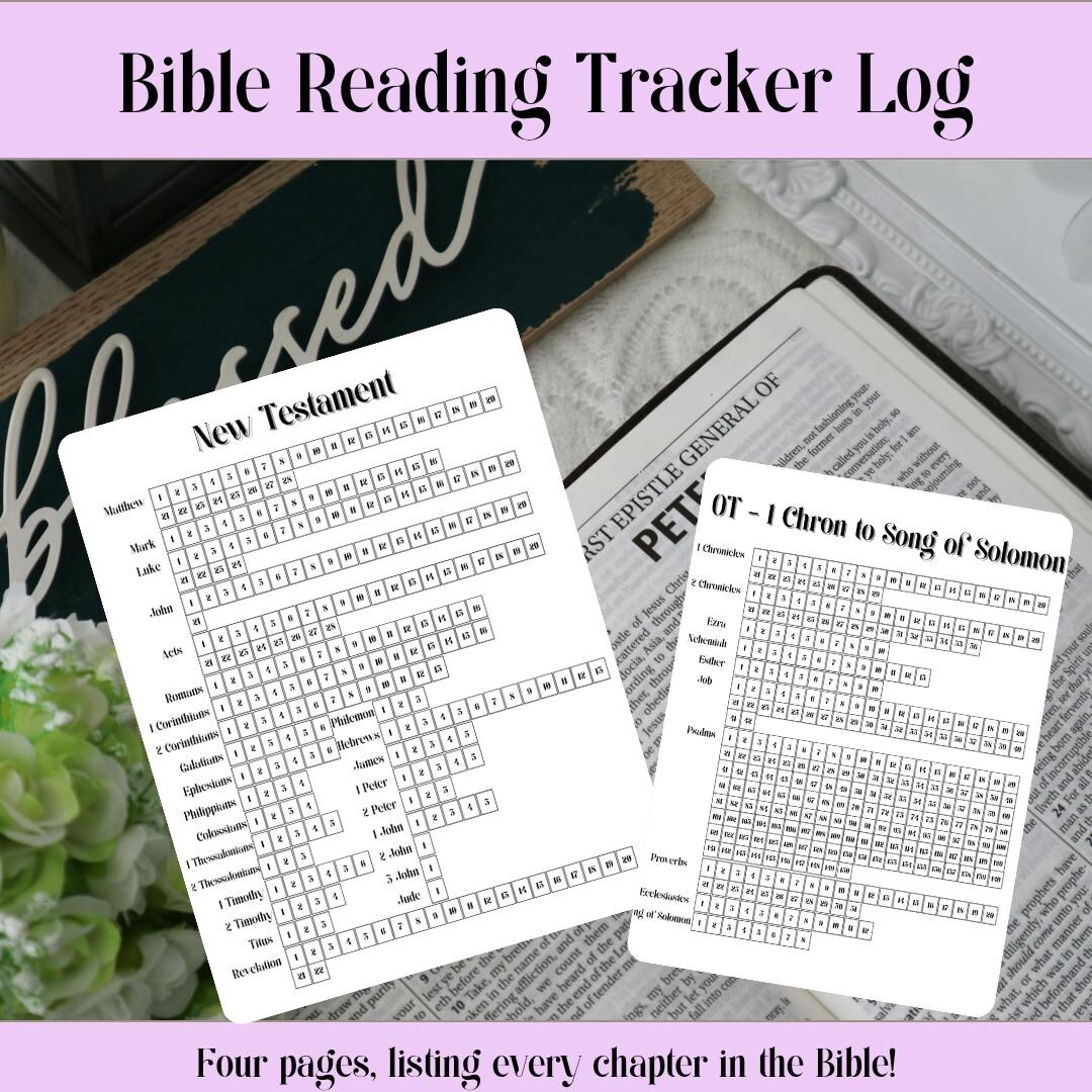 Printable Bible Reading Tracker Log | Minimalistic Chapter by Chapter ...